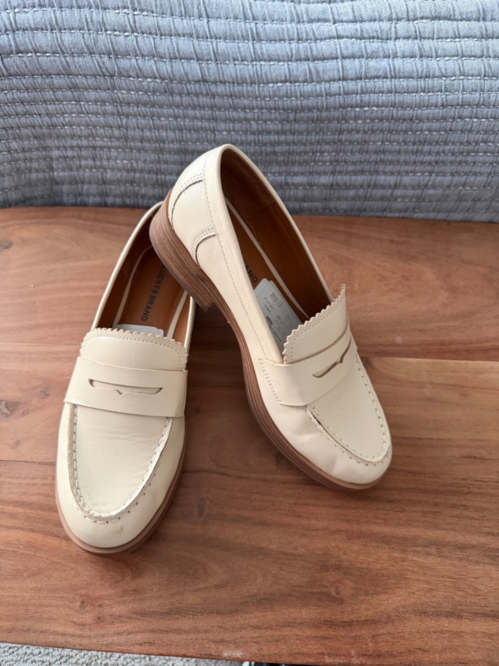 Lucky Brand Women's Cream Penny Loafers